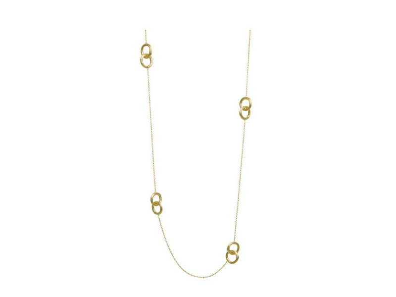 18KT YELLOW GOLD LONG NECKLACE WITH CIRCULAR ELEMENTS JAIPUR LINK MARCO BICEGO CB1338